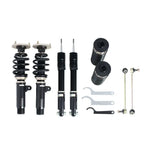 A front view of BC Racing BR Series Coilovers (E82M) for BMW 1 Series M 2011 with white background