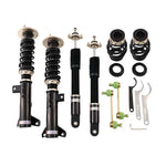 A front view of BC Racing BR Series Coilovers (E36/5) for BMW 318is / 318ti RWD 1995-1999 with white background