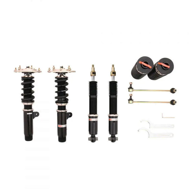 A front view of BC Racing BR Series 5-Bolt Top Coilovers (M3/M4 | F80/F82) for BWW M3 / M4 2015-2020 with white background