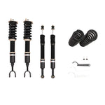 A front view of BC Racing BR Series Coilovers Static Suspension (W211) for Mercedes-Benz E Class Sedan 2003-2009 with white background