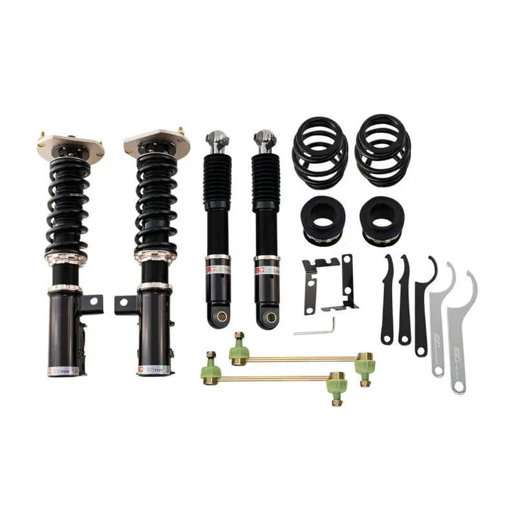 A front view of BC Racing BR Series Coilovers (Delta I) for Chevrolet Cobalt 2005-2010 with white background