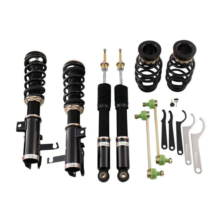 A front view of BC Racing BR Series Coilovers (Delta II) for Chevrolet Cruze 2011-2015 with white background