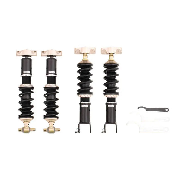A front view of BC Racing BR Series Coilovers (C7) for Chevrolet Corvette Stingray 2014-2020 with white background