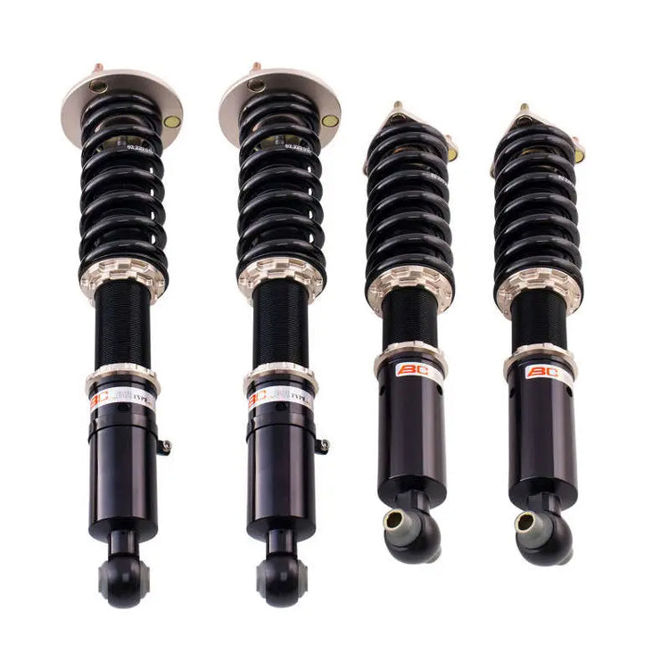 A front view of BC Racing BR Series Coilovers (GSE20) for Lexus IS250 2010-2015 with white background