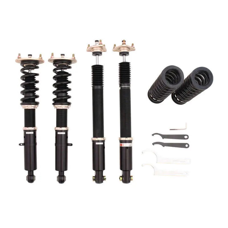 A front view of BC Racing BR Series Coilovers (USC10 RWD) for Lexus RC F 2015-2017 with white background