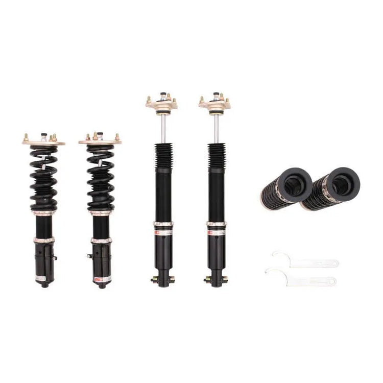 A front view of BC Racing BR Series Coilovers (GRL15) for Lexus GS350 2013-2018 with white background