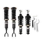 A front view of BC Racing BR Series Coilovers (B5) for Audi S4 2000-2002 with white background 