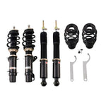 A front view of BC Racing BR Series Coilovers (TTR/TTC/8N) for Audi TT 2000-2006 with white background