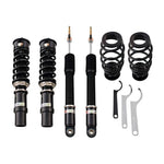 A front view of BC Racing BR Series Coilovers (8T/8T/8.5T/B8/B8/8K) Audi A4 / A5 / S4 / S5 2009-2022 with white background
