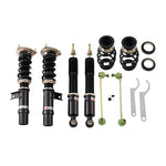 A front view of BC Racing BR Series Coilovers (TTR/TTC/8J) for Audi TT 2008-2009 with white background