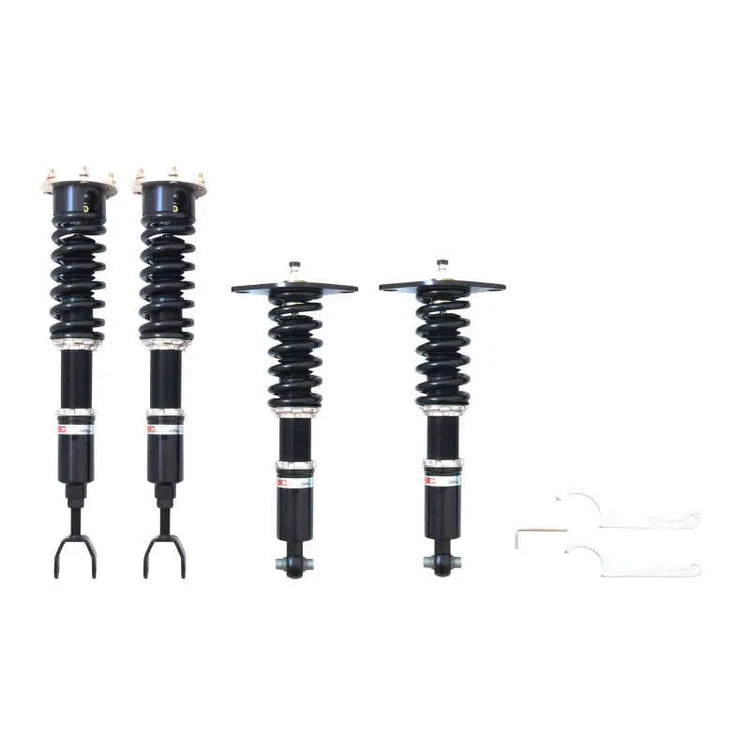 A front view of BC Racing BR Series Coilovers (C5) for Audi A6 Allroad Quattro 2001-2005 with white background