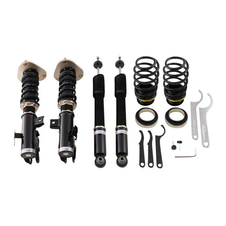 A front view of BC Racing BR Series Coilovers (AZE515) for Scion xB 2008-2015 with white background