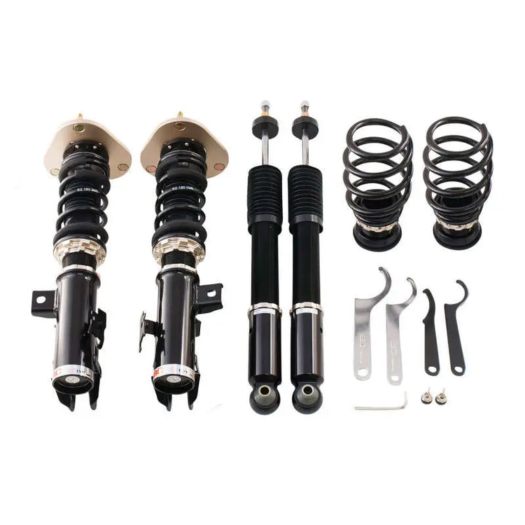 A front view of BC Racing BR Series Coilovers (AGT20) for Scion tC 2011-2016 with white background