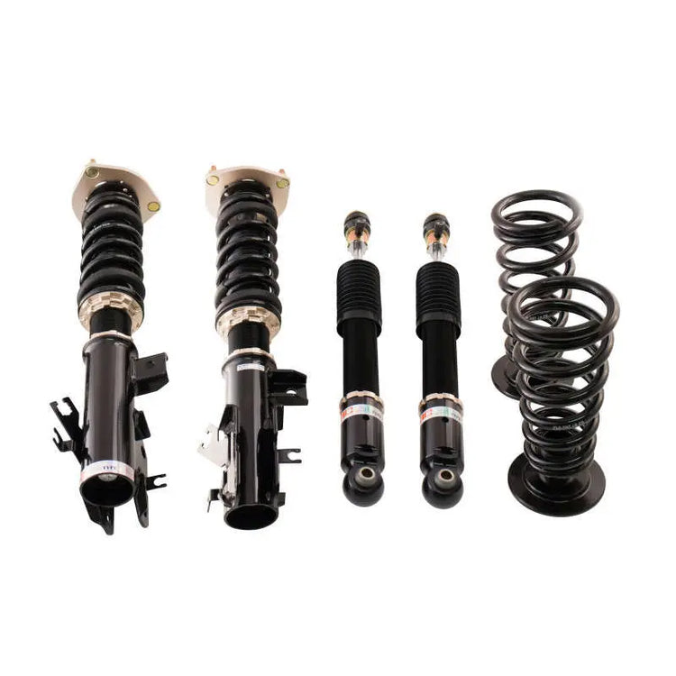 A front view of BC Racing BR Series Coilovers (S50) for Infiniti FX35 / FX45 2003-2008 with white background