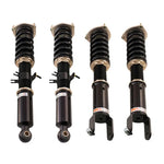 A front view of BC Racing BR Series Coilovers (Y51 RWD) for Infiniti M35h / M37 / Q70 / Q70L 2011-2019 with white background