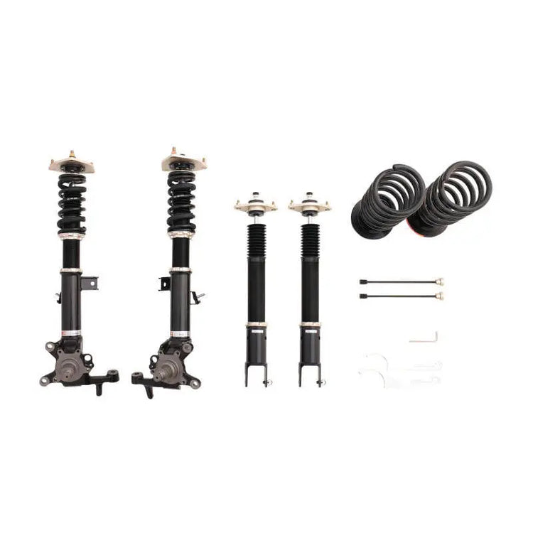 A front view of BC Racing BR Series Coilovers (Y34) for Infiniti M45 2003-2004 with white background