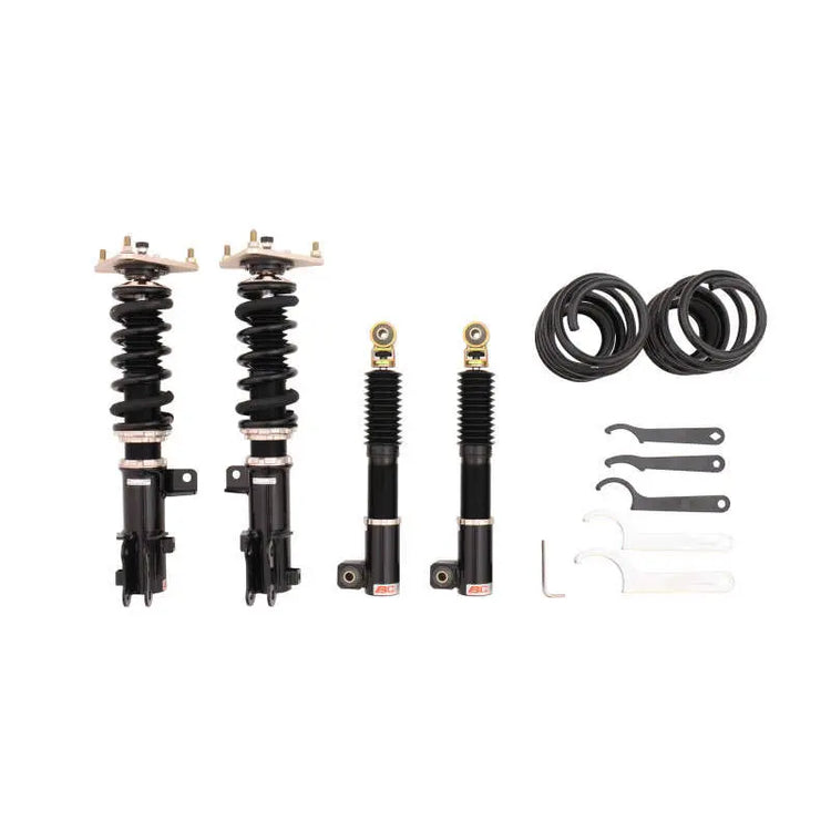 A front view of BC Racing BR Series Coilovers for Kia Forte 2014-2018 with white background