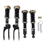 A front view of BC Racing BR Series Coilovers for Adaptive Ride Control (955/957) for Porsche Cayenne / S 2004-2010 with white background