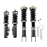 A front view of BC Racing BR Series Coilovers (997.2) for Porsche 911 Carrera / Carrera GTS / Carrera S with white background