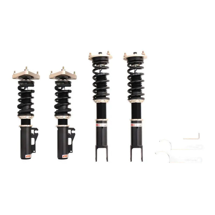 A front view of BC Racing BR Series Coilovers (997.1) for Porsche 911 Carrera / Carrera S / GT2 / GT3 / GT3 RS 2005-2008 with white background