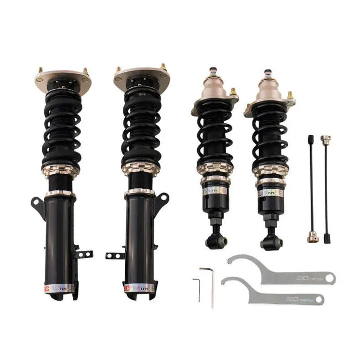 A front view of BC Racing BR Series Coilovers for Dodge Caliber 2007-2012 with white background