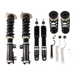 A front view of BC Racing BR Series Coilovers (P80) for Volvo 850 / S70 1993-2000 with white background