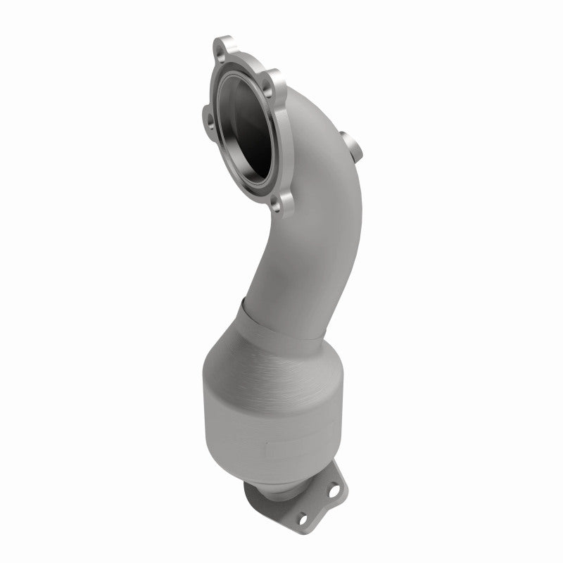 MagnaFlow 5461201 carb direct-fit catalytic converter, front three-quarter view of the turntable spin