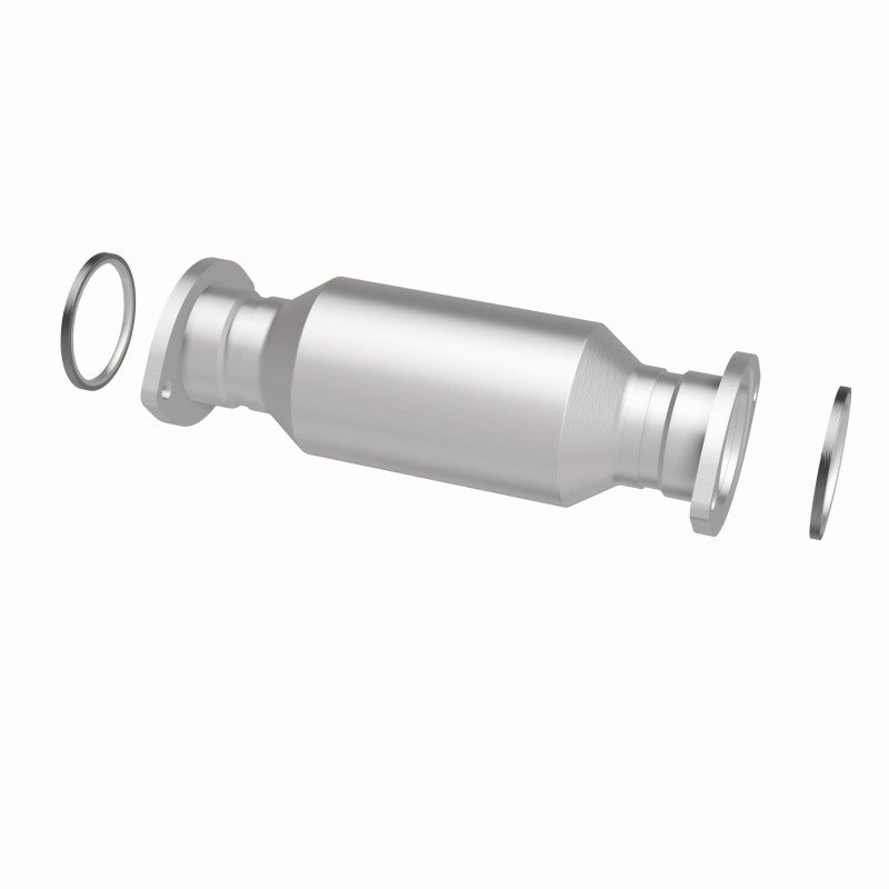 MagnaFlow 24455 epa direct-fit catalytic converter, opposite rear three-quarter view of the turntable spin