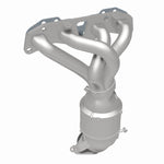 MagnaFlow 5531293 carb manifold converter, rear three-quarter view of the turntable spin