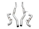 AWE GR Supra Touring-to-Track kit on white: two resonated mid pipes and two straight rear sections