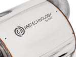Close-up of the AWE 180 Technology logo stamped on a Touring Edition stainless resonator