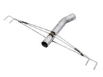 AWE FK8 Touring-to-Track kit: straight stainless rear pipe on its hanger frame, shown on white
