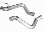 AWE Nissan Z Touring-to-Track kit: two straight stainless rear pipes with tip-end bends on white