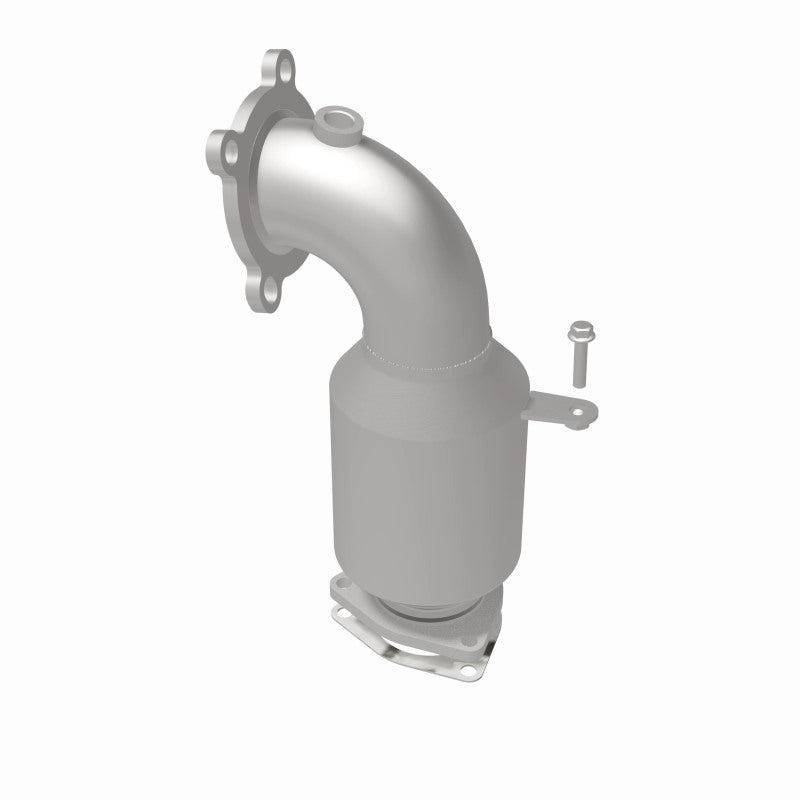 MagnaFlow 52892 oem grade direct-fit catalytic converter, rear three-quarter view of the turntable spin