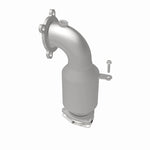 MagnaFlow 52892 oem grade direct-fit catalytic converter, rear three-quarter view of the turntable spin