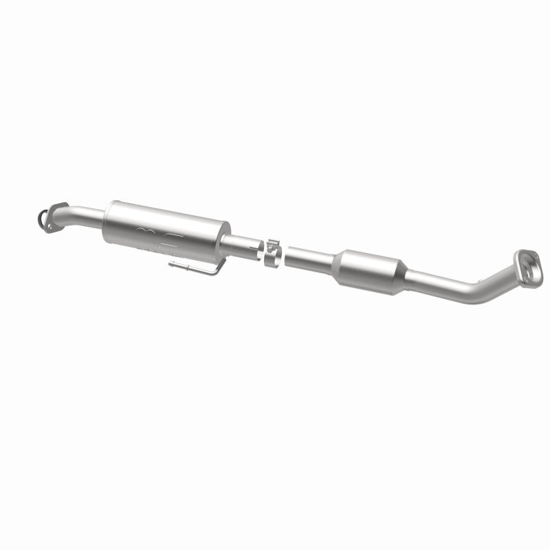 MagnaFlow 280080 oem grade direct-fit catalytic converter, opposite rear three-quarter view of the turntable spin
