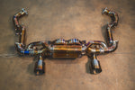 Valvetronic Designs Rear Exhaust Porsche 718 GT4 RS manufacturer gallery: rear muffler shown with long over-axle pipes and two outlet tips