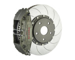 A front view of Brembo 328x352-Piece 4-Piston Iron Type 5 Rotors for Subaru WRX STi 2005-2021 with white background