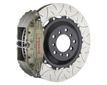 A front view of Brembo 355x322-Piece 4-Piston Iron Type 3 Rotors for Infiniti G35 Sedan / Coupe with white background