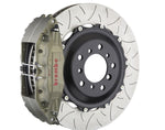 A front view of Brembo 355x322-Piece 4-Piston Iron Type 3 Rotors for Nissan 350Z with white background