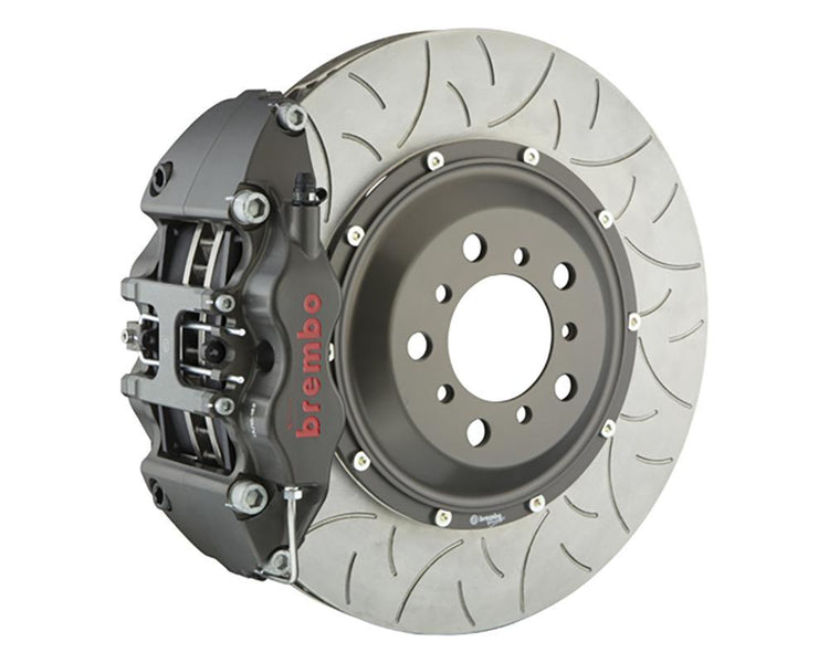 A front view of Brembo 380x34 2-Piece 4-Piston Type 3 Front Rotors for BMW M3 (E90 / E92 / E93) with white background