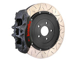 A front view of Brembo Race Front Big Brake Kit 355x 2-Piece 6-Piston Type 3 Semi-Float Rotors for Honda Civic Si Coupe (FC3) / Sedan (FC1) with white background