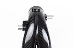 Close-up of the carbon Y-pipe merge collector and throttle body end with sensor port - IPD for Porsche 991.1 Turbo