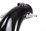 Carbon fiber Y-pipe throttle body end with twin machined aluminum vacuum barbs - IPD for Porsche 991.2 Turbo