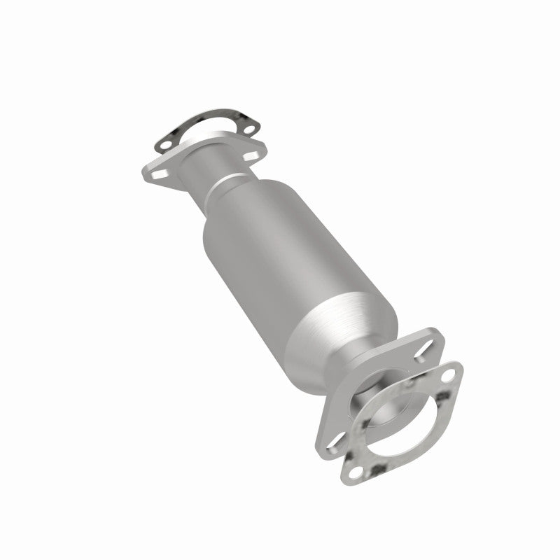 MagnaFlow 5571890 carb direct-fit catalytic converter, rear three-quarter view of the turntable spin