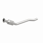 MagnaFlow 5551739 carb direct-fit catalytic converter, front three-quarter view of the turntable spin