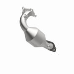 MagnaFlow 551184 carb direct-fit catalytic converter, opposite rear three-quarter view of the turntable spin