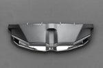 Capristo Aventador SV valved exhaust shown with carbon fiber and polished stainless tip frame, front view
