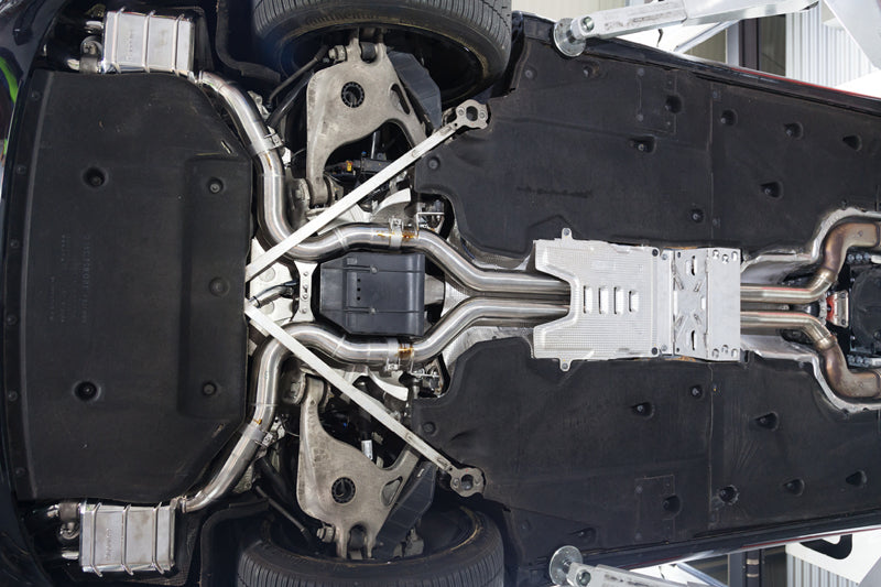Bentley Continental GT underside with Capristo valved exhaust