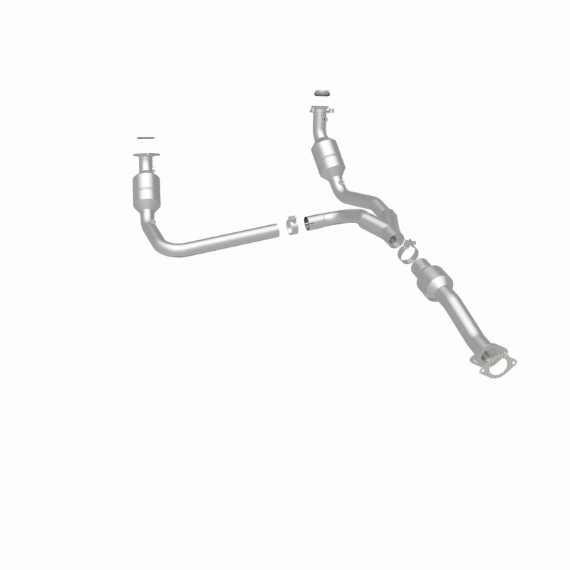 Inlets at left, catalyst at right
